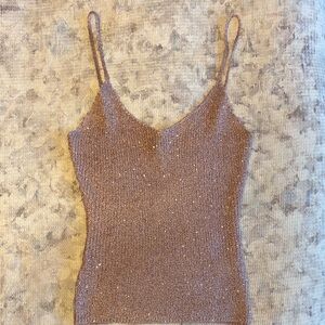 White Fox Boutique Mauve Sparkle Knit Cami